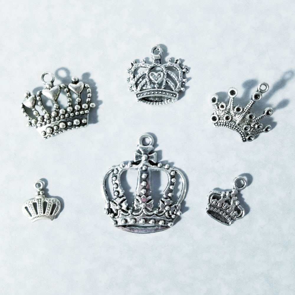 Crown Themed Set of Charms (6 Charms in a Set)